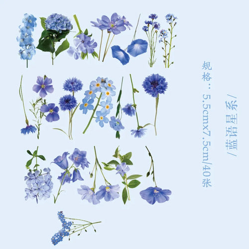 40 Pcs Green Leaf Decorative PET Stickers Set For Scrapbooking Plant Collection Nature Theme