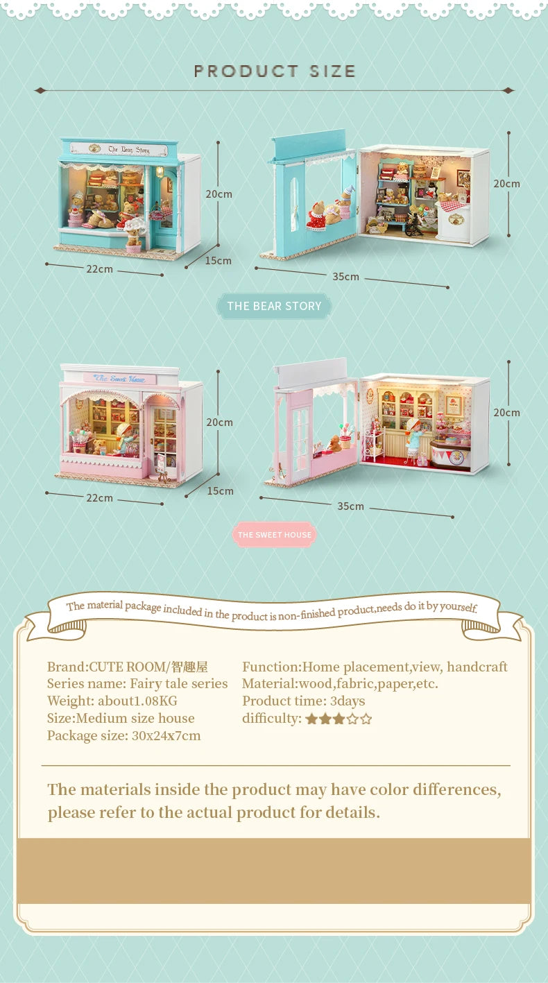 2014 New Home Miniature Dollhouse Kit Diy Wooden House With Spare Parts For Self Assembly