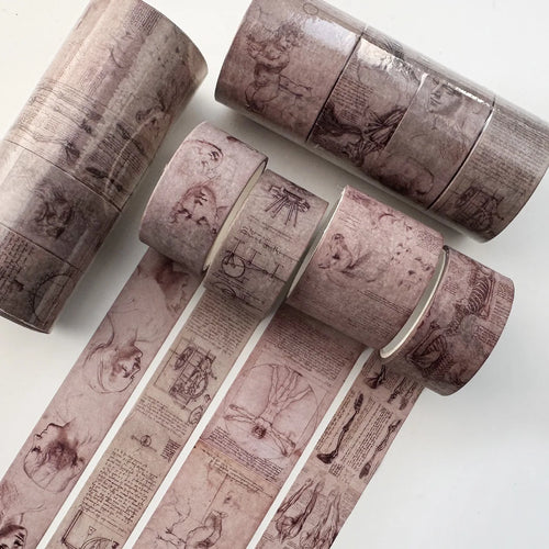 4Pcs Retro Washi Tapes Scrapbooking Map Decorative Adhesive Tape