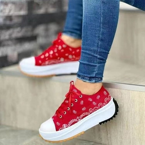 2022 Pattern Canvas Women Sneakers Casual Sport Shoes Comfortable Everyday Wear Lightweight Breathable