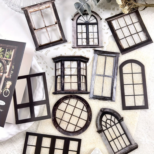 JIANQI 11 Pcs/Pack Retro Gate Stickers Decorative Scrapbooking Collage