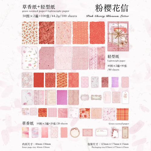 JIANQI 100pcs Vintage Decor Scrapbooking Materials Paper Combo Kit DIY