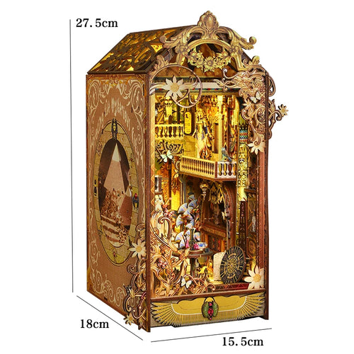 DIY Book Nook Kit Mini 3D Wooden Bookshelf Set Doll House Bookshelf