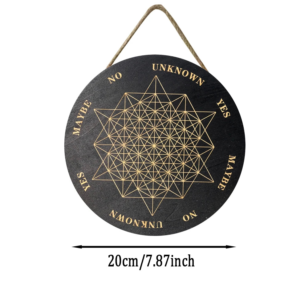 Wood Pendulum Board Dowsing Divination Moon Phase Star Witchcraft