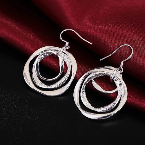 Top Quality 925 Sterling Silver Earrings Simple Round Circle Hoop