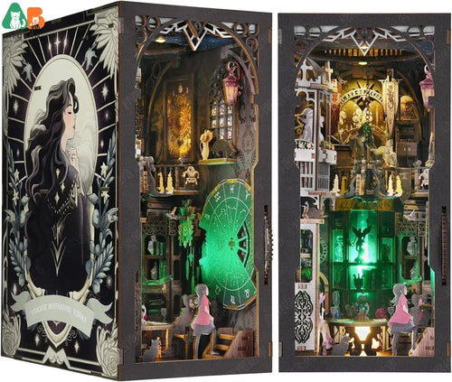 ATUBAN Book Nook Kit Classic Car F1 DIY Wooden Puzzle Bookshelf Insert