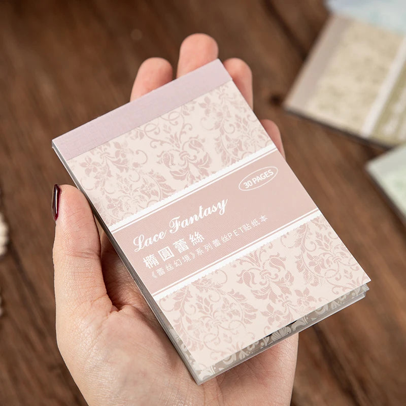 30 Pieces Lace Stickers For Scrapbooking Diary Album Handmade Decorative Craft Supplies