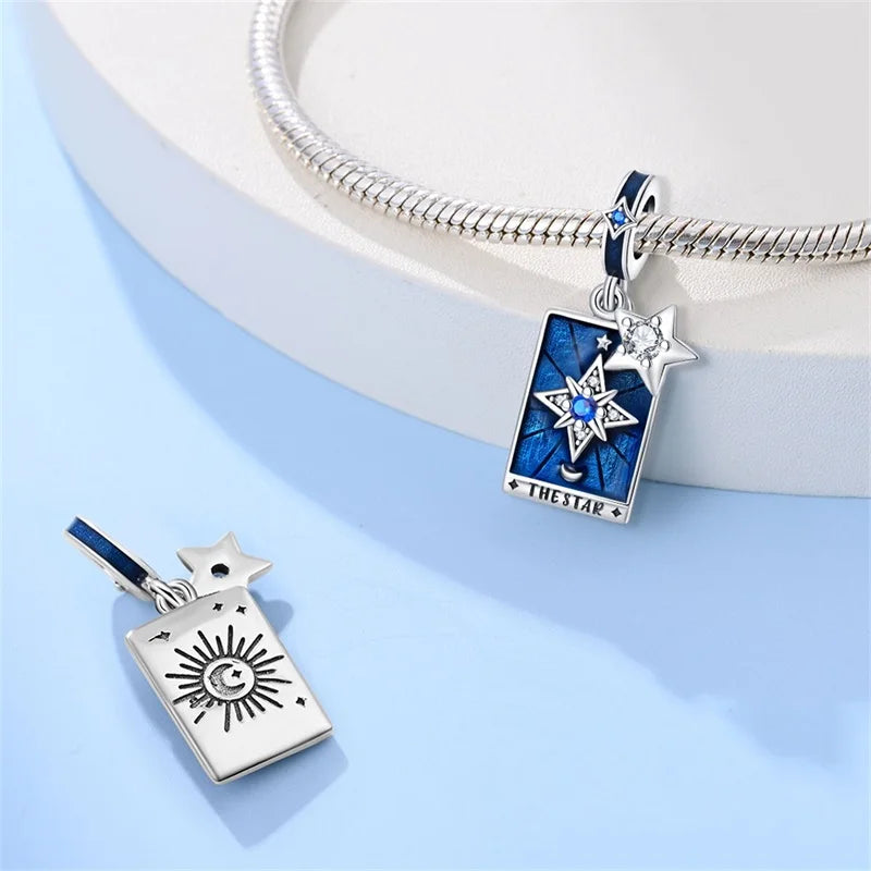 925 Sterling Silver Classic Sun Moon Stars Magic Tarot Charms Pendants