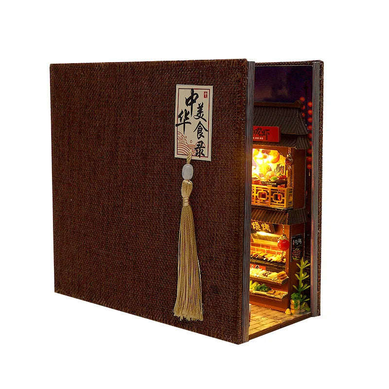 Diy Book Nook Doll House Miniature Wooden Bookshelf Shelf Insert