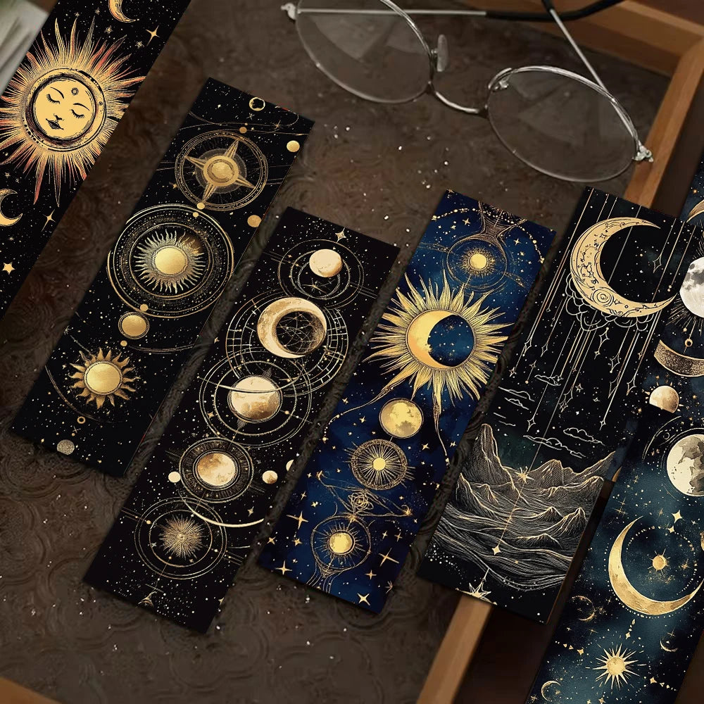 30PCS Mysterious Celestial Body Bookmarks Vintage DIY Page Reading