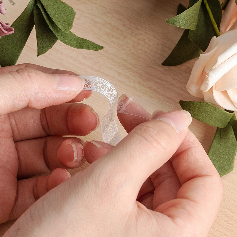 30 Pieces Retro Floral White Lace Stickers For Craft DIY Decoration Scrapbooking And Card Making