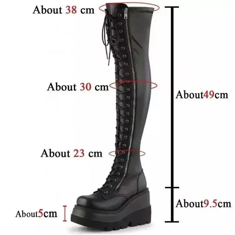 Wedges Long Boots for Women Autumn Winter Over-the-knee Boots Cosplay