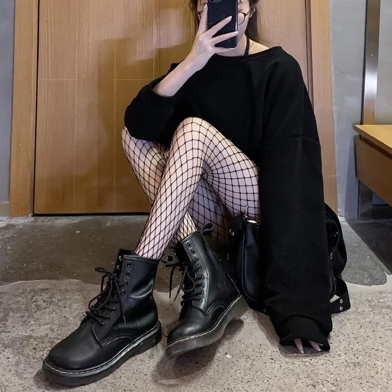 Simplejewejl Hot Women Long Sexy Hollow Out Fishnet Stockings