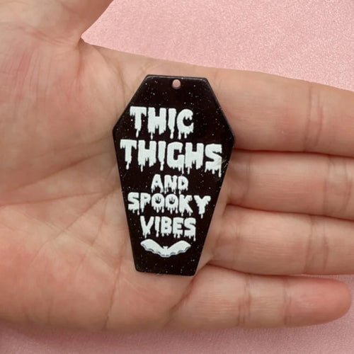12-Piece Halloween Coffin Acrylic Pendants - DIY Earring & Jewelry Making Charms
