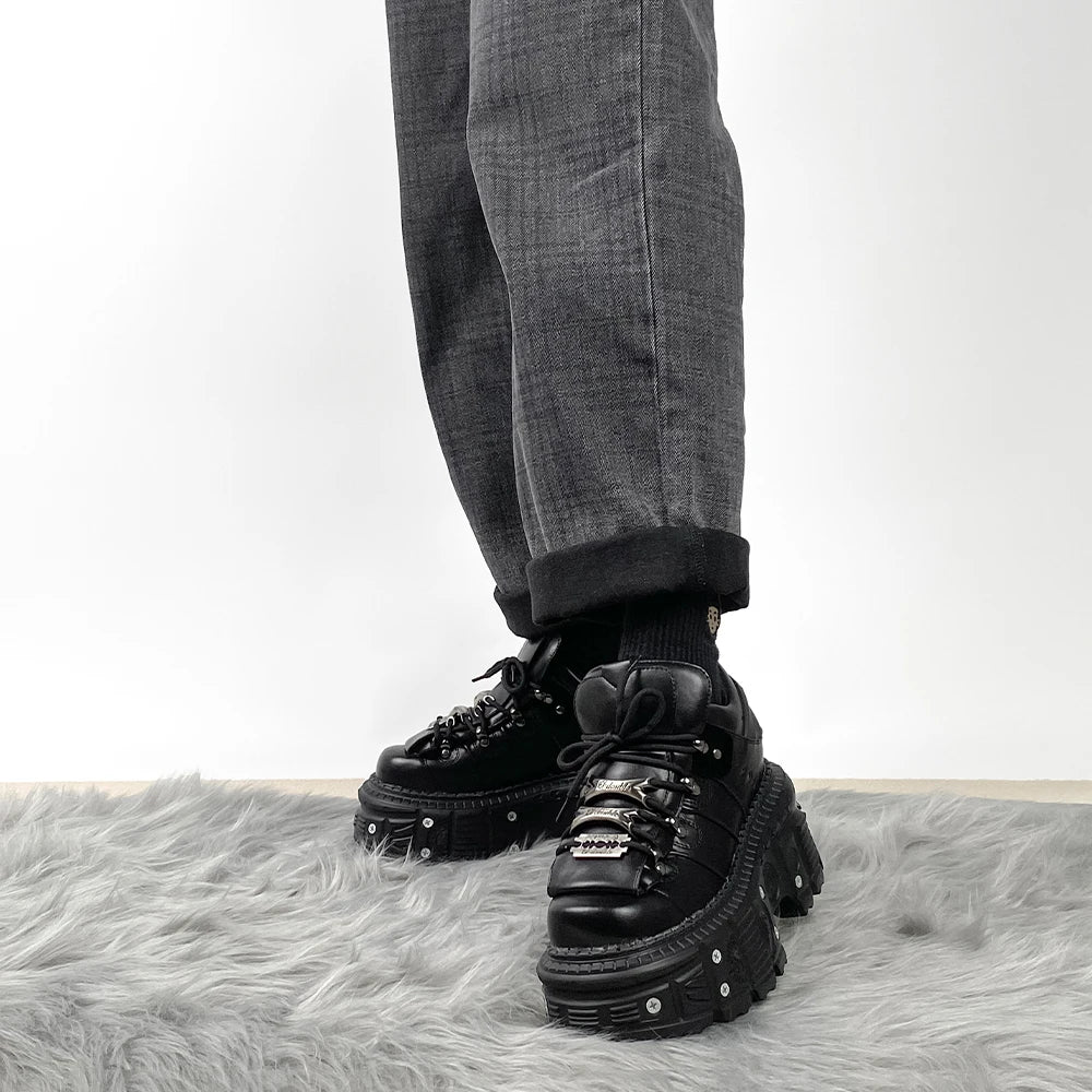 New Punk Style Women Shoes Lace-up Heel Height 6CM Platform Shoes