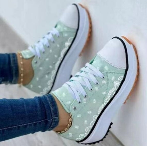 2022 Pattern Canvas Women Sneakers Casual Sport Shoes Comfortable Everyday Wear Lightweight Breathable