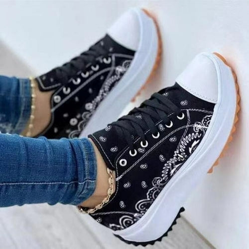 2022 Pattern Canvas Women Sneakers Casual Sport Shoes Comfortable Everyday Wear Lightweight Breathable