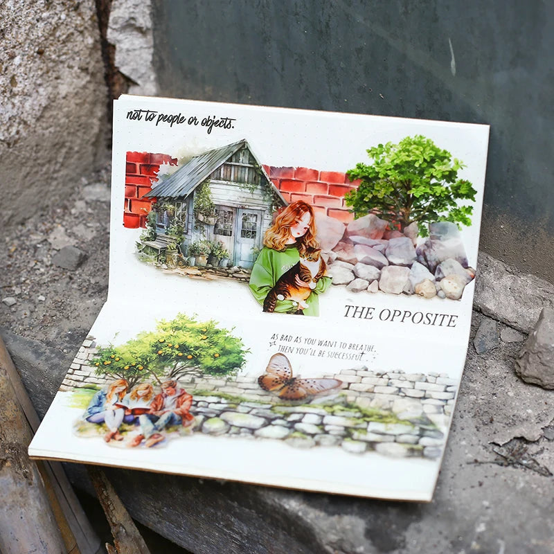 Stone Wall Path Series Vintage Wall Texture Material 40mm By 200cm PET DIY Decor For Diaries Photo Frames