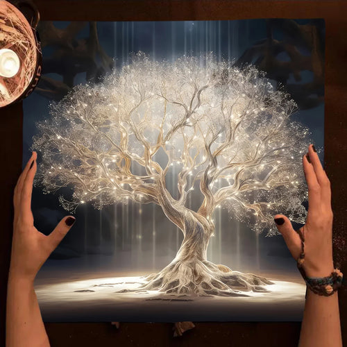 Tree Of Life Tarot Card Tablecloth Moon Phase Plants Table Cloth For