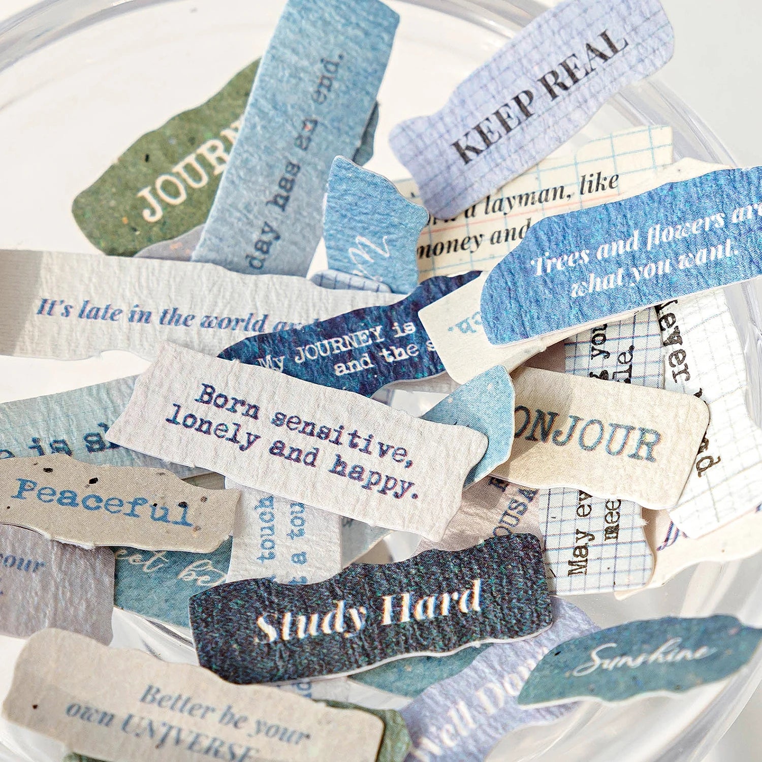 JIANQI 50 pcs Vintage English letter Stickers Specialty paper material