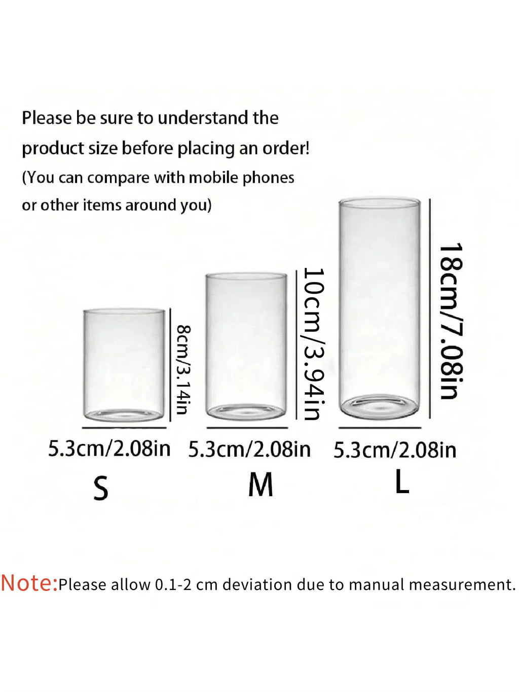 Clear Cylinder Glass Candle Holder Gothic Borosilicate