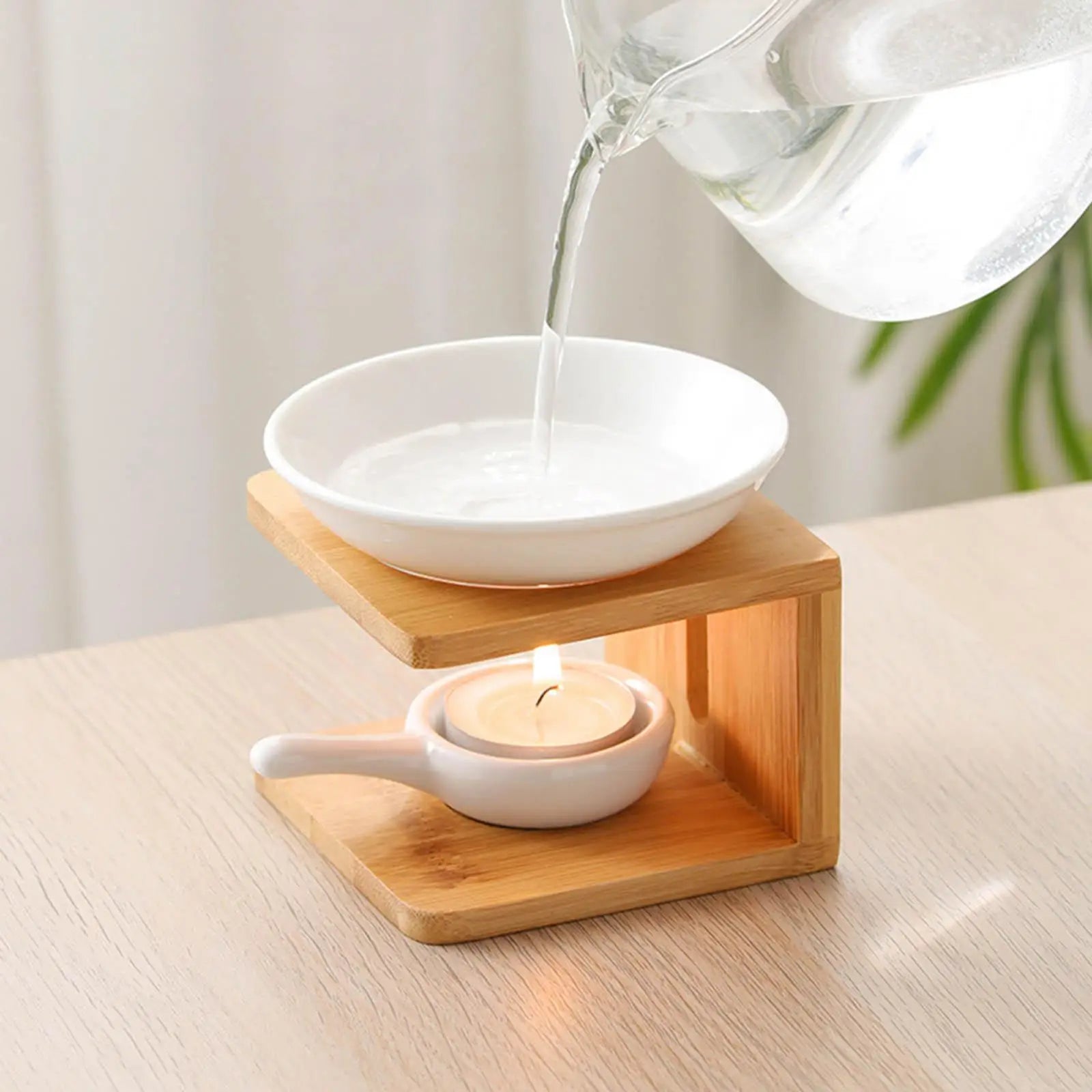 Ceramic Essential Oil Burner with Candle Holder Scented Wax Melt