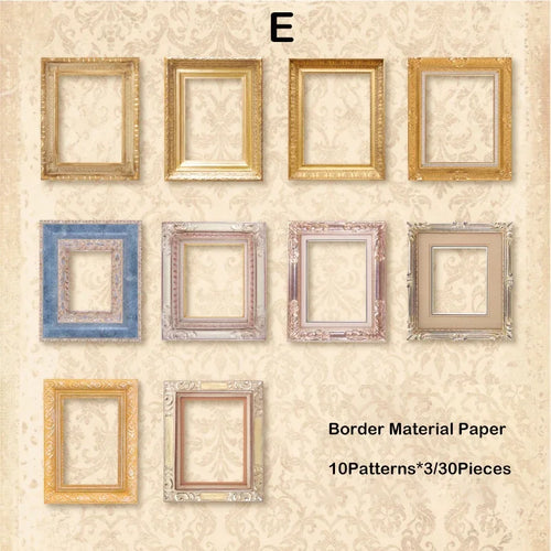 Journamm 30pcs/pack Vintage Cutout Frame Decor Paper Junk Journal DIY