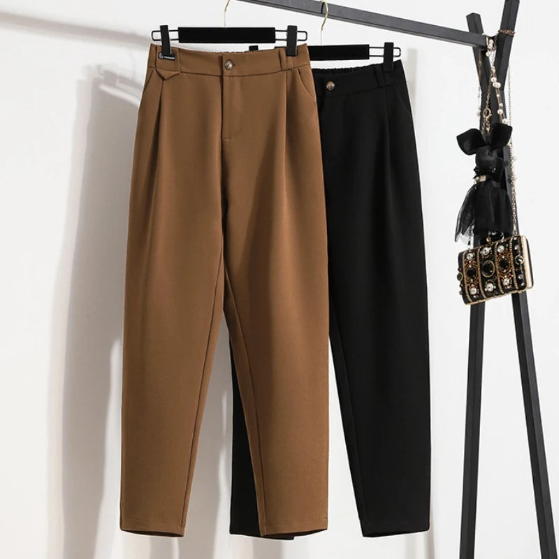 2025 Female Solid Color Casual Trousers Autumn Winter 2025 Suit Pants