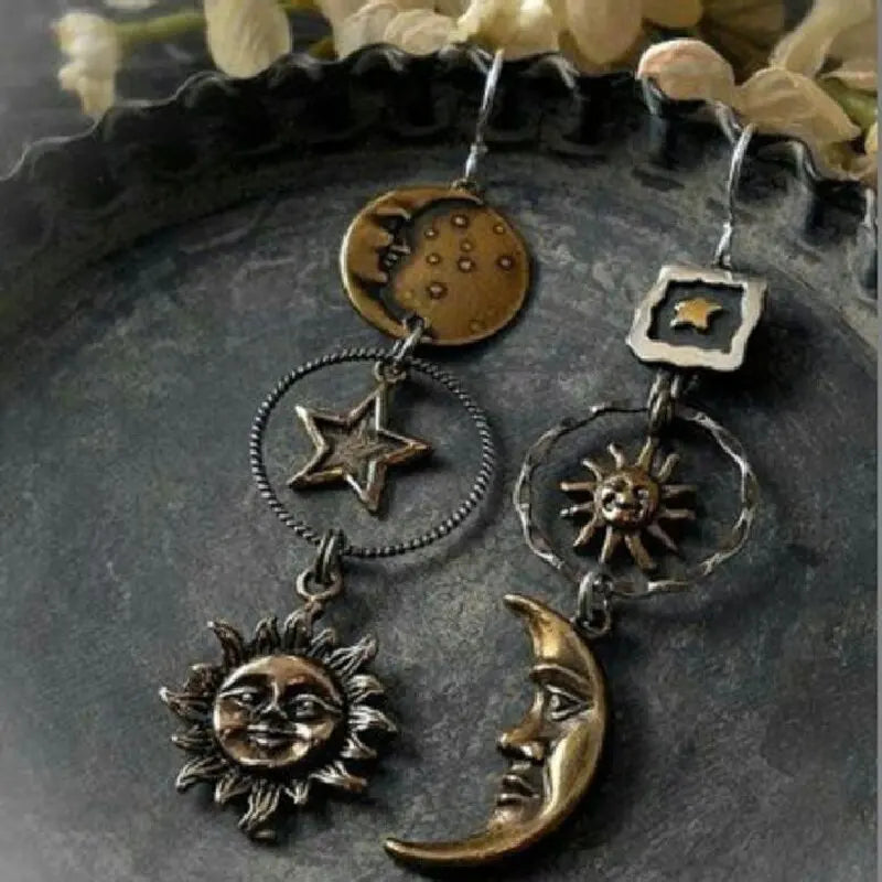 Greek Mythology Face Sun Moon Pendant Creative Design Women's