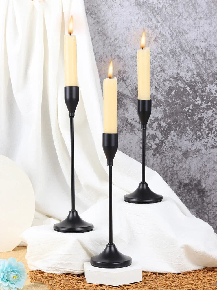 European Style Metal Candle Holders Set Of 3 Candlesticks For Home Decor And Versatile Use