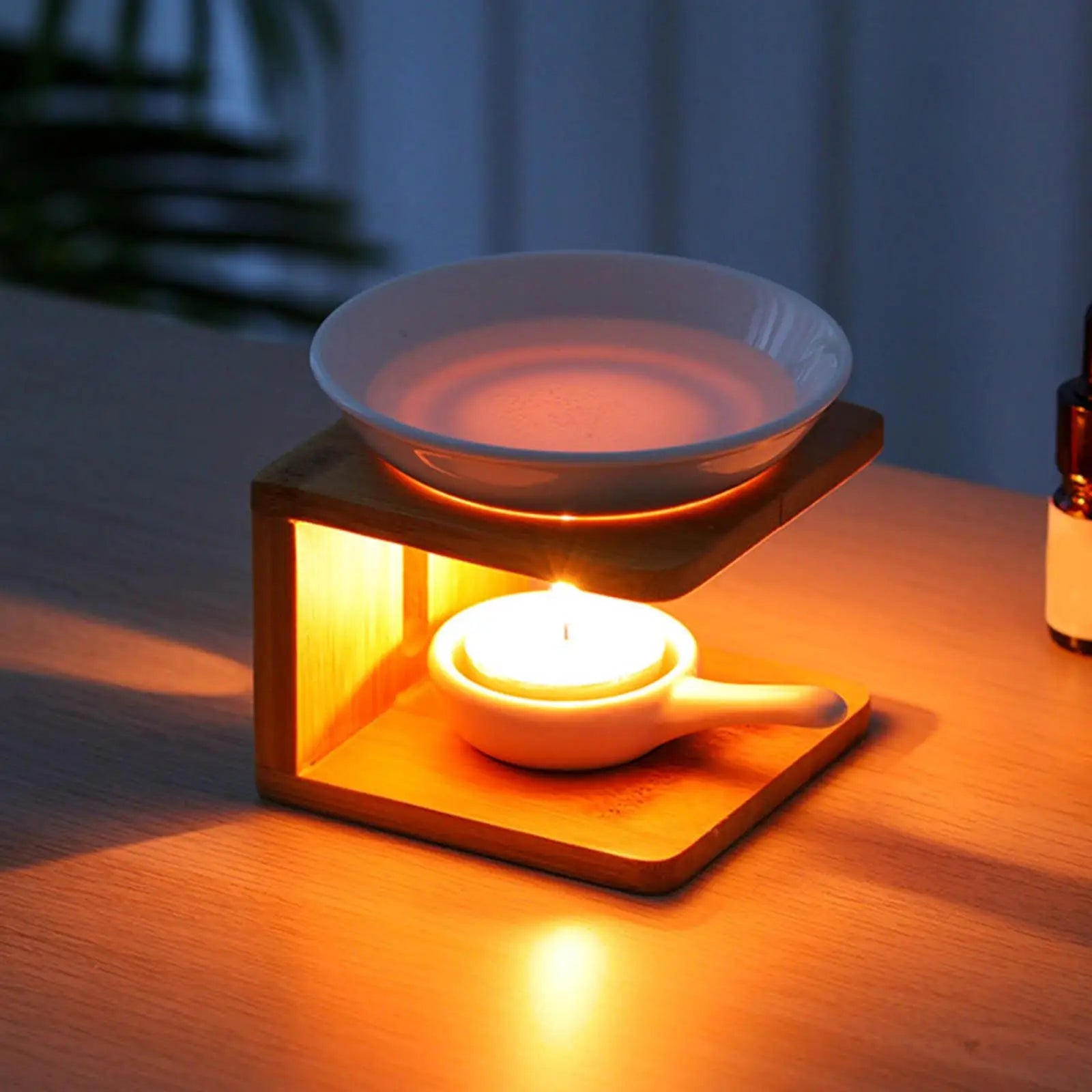 Ceramic Essential Oil Burner with Candle Holder Scented Wax Melt