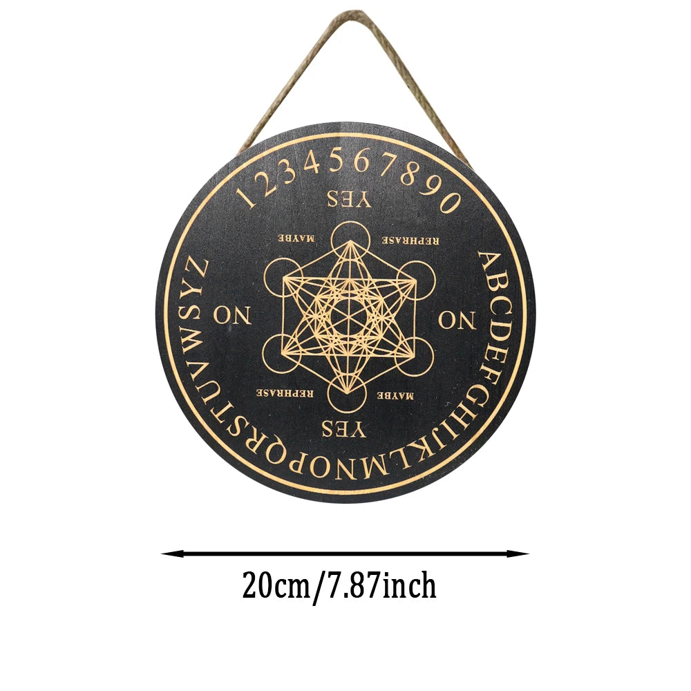 Wood Pendulum Board Dowsing Divination Moon Phase Star Witchcraft