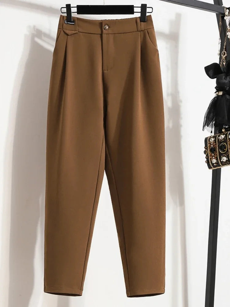 2025 Female Solid Color Casual Trousers Autumn Winter 2025 Suit Pants