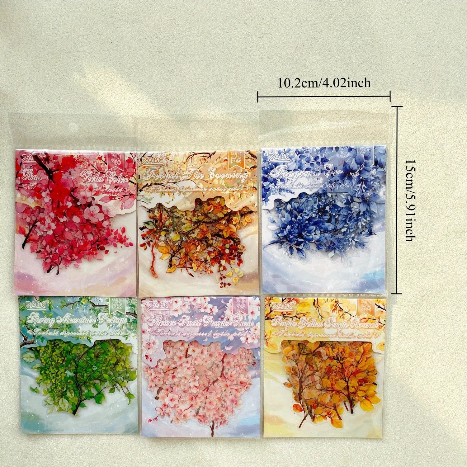 Journamm 20pcs Branches DIY Journal Material PET Stickers Scrapbooking