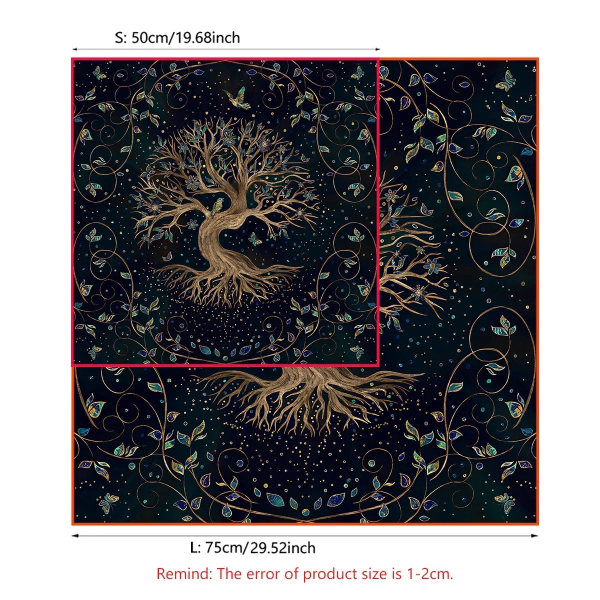 Tree Of Life Tarot Card Tablecloth Moon Phase Plants Table Cloth For