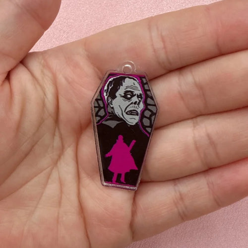 12-Piece Halloween Coffin Acrylic Pendants - DIY Earring & Jewelry Making Charms