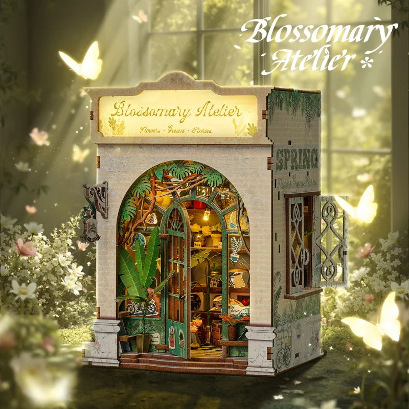 DIY Book Nook Kit Miniature Booknook 3D Wooden Puzzle Bookshelf Insert