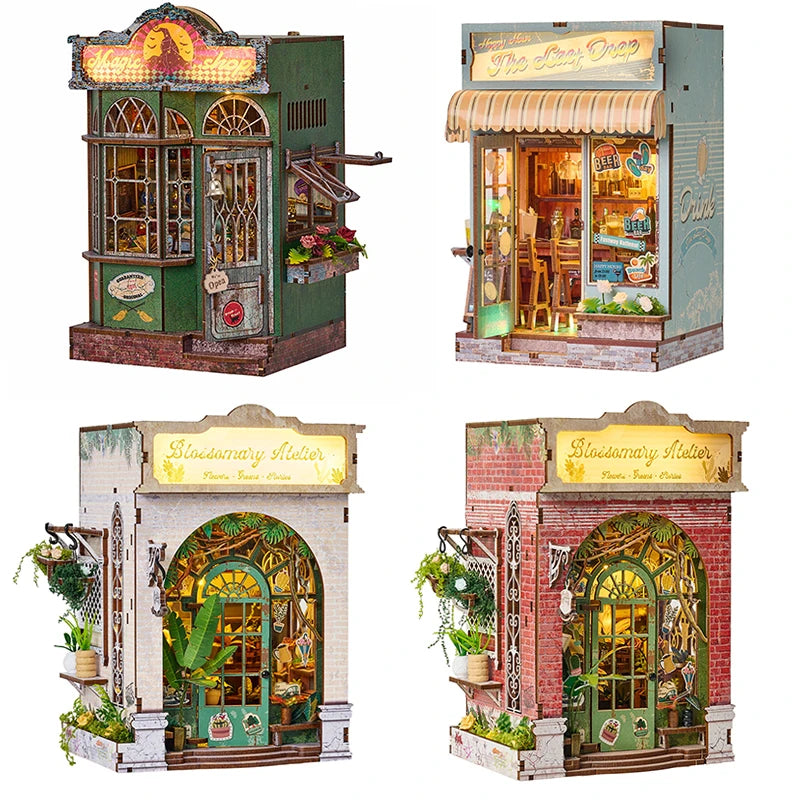 DIY Book Nook Kit Miniature Booknook 3D Wooden Puzzle Bookshelf Insert