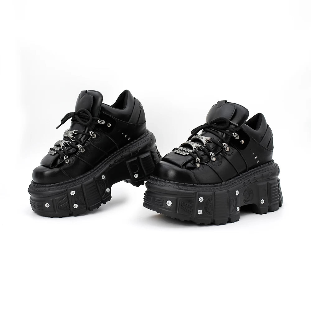 New Punk Style Women Shoes Lace-up Heel Height 6CM Platform Shoes
