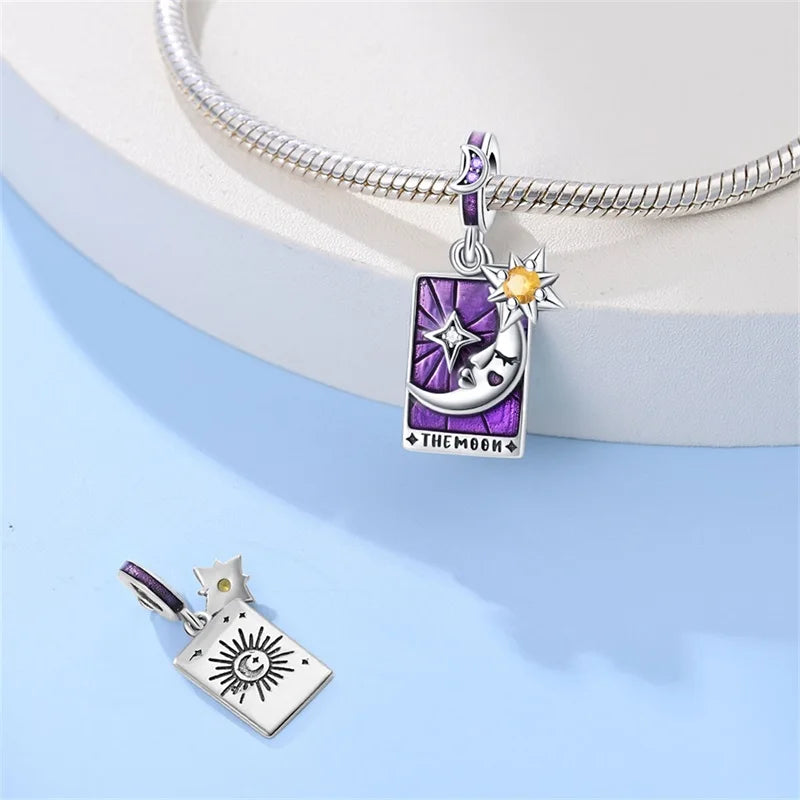 925 Sterling Silver Classic Sun Moon Stars Magic Tarot Charms Pendants