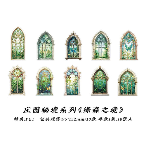 10 Pieces Flower Window Sticker Pet Materials for Collage Junk Journal DIY Craft Supplies