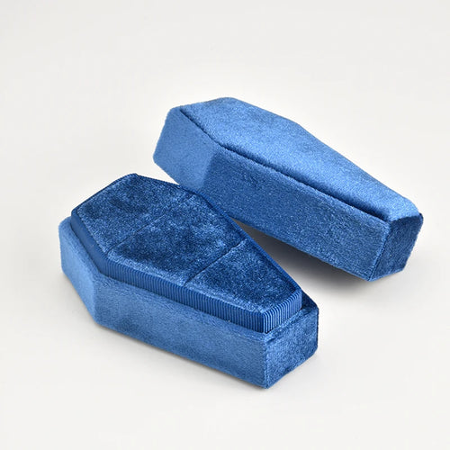 TAIMY Gothic Mini Coffin Ring Jewelry Box Detachable Lid Double Ring