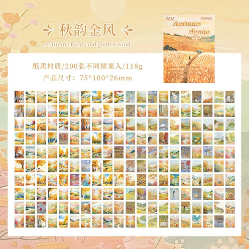 200 sheet Four Seasons Landscape material paper Decor Diary Album