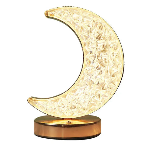 Rechargeable Touch Dimming Night Light Moon Star Gothic Acrylic Metal USB Dimmer White Nature Warm For Girls Room Decor
