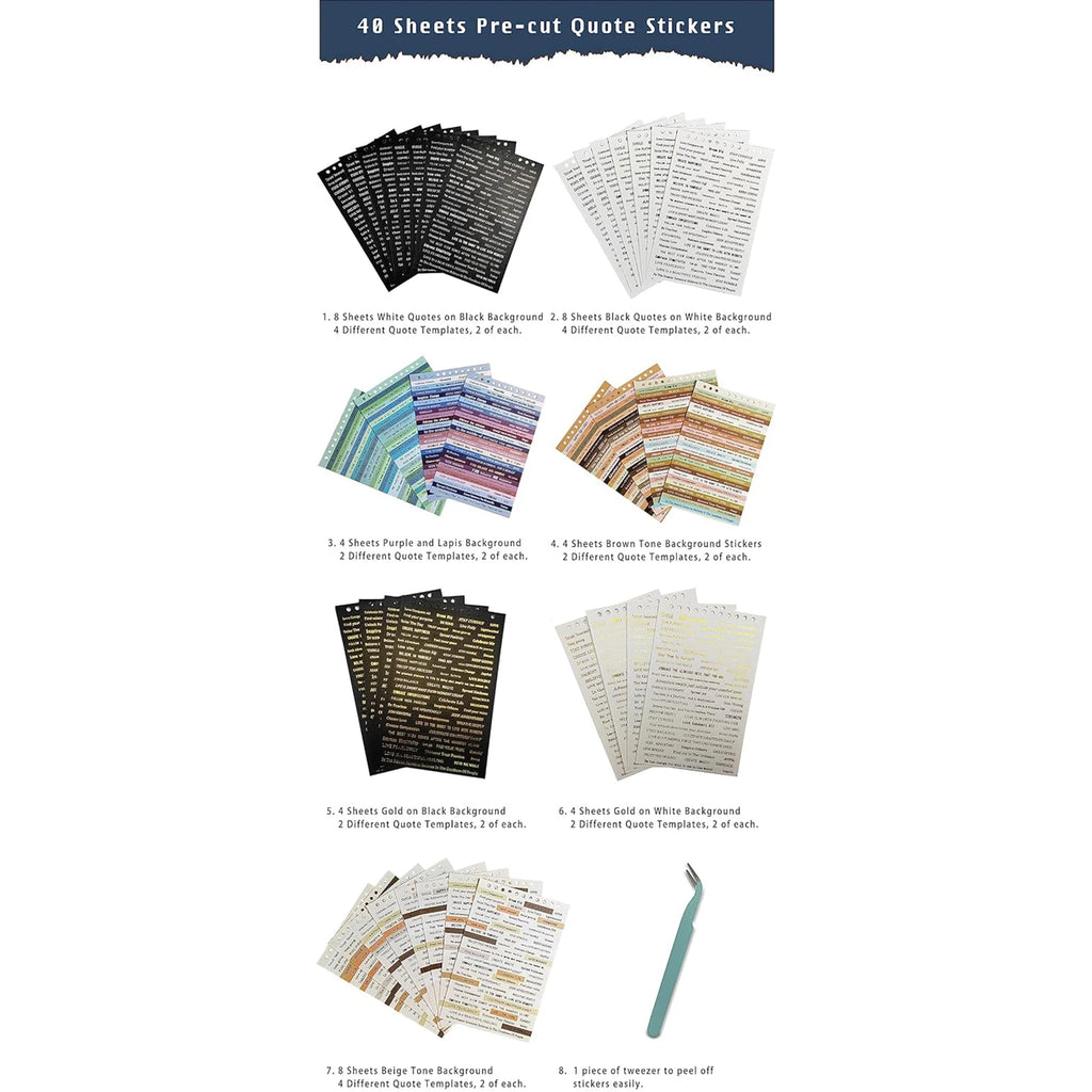 40 Sheets Colorful Small Talk Stickers With Inspirational Quotes For Journaling Planners Scrapbooking And Crafts