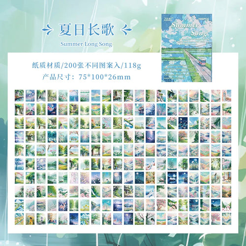 200 sheet Four Seasons Landscape material paper Decor Diary Album