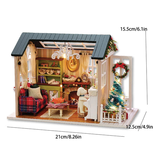 Wooden Flower Garden Doll House DIY Garden House Book Nook Shelf