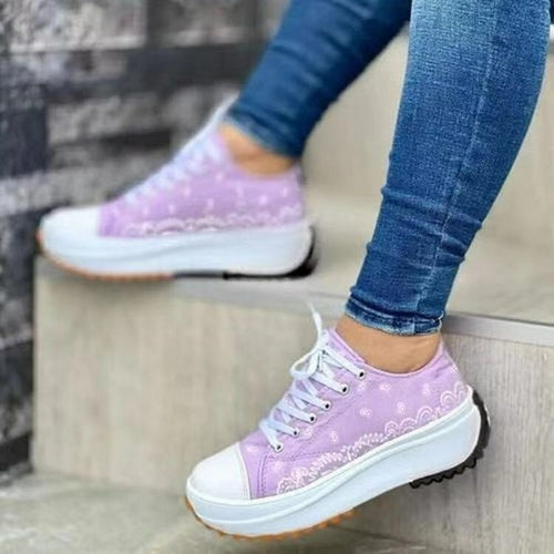 2022 Pattern Canvas Women Sneakers Casual Sport Shoes Comfortable Everyday Wear Lightweight Breathable