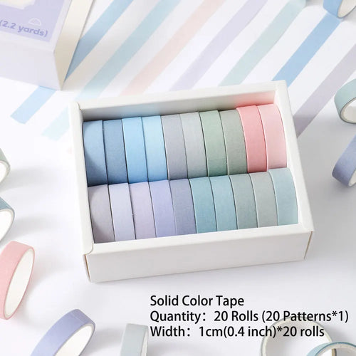 20 Rolls Washi Tape Set Thin Masking Tape For Arts And Crafts Ideal For Scrapbooking And Card Making