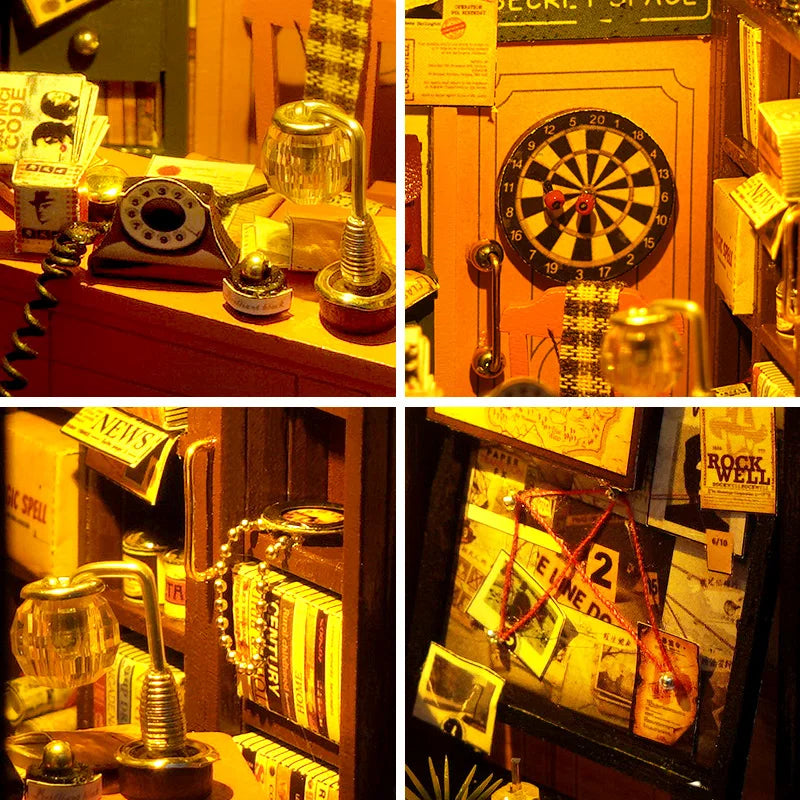 DIY Book Nook Kit Wooden Doll House 3D Puzzle Assembly Model Building